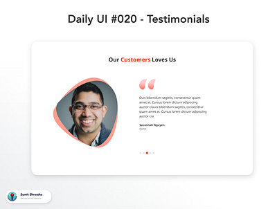 Daily UI #020 - Testimonials clientwork feedbacks howclientlikes multitestimonails splashscreen testimonials