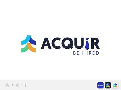 Acquir Logo Design app icons brand designer brand mark branding flat logo jobs jobs logo learn design letter a lettermark logomarca logomark logomarks minimalist minimalist logo professional professional logo recruitment visual identity wordmark