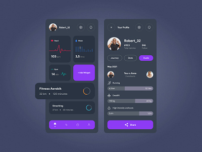 Health Activity Tracker App 🏃💪🏆 activity tracking app app design apple health assistant app clean design health health app app health assistant healthcare app wellness app healthy health assistant healthy life mobile mvp pulse steps ui uiux ux