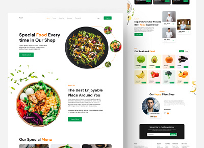 Food Landing Page Design branding design designer food food delivery food delivery landing page food website graphic design icon logo typography ui uiux uiux design uiux designer ux web design web designer web page website designer