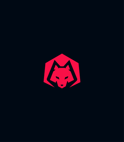 Wolf Logo Design animal logo branding cash design cashdesign hexagon logo design logo shape negative space wolf logo wolf logo design wolf negative space logo