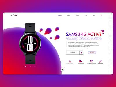 WCH websait active adobe xd blur design graphic design motion photoshop samsung watch web webdesign