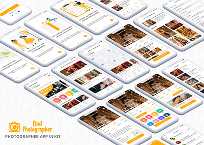 Find Photographer App UI Kit app design book photographer find photographer nearby studio photographer ui kit