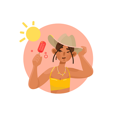 Summer vector illustration 2d advertising poster branding cartoon character design flat girl character graphic design illustration summer vector