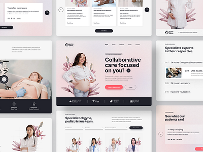 yumeclinic - obgyn clinic landingpage agency branding clinic design doctor flower graphic design gynecology health healthcare landingpage maternity medical obgyn obstetric pregnancy pregnant ui website design woman