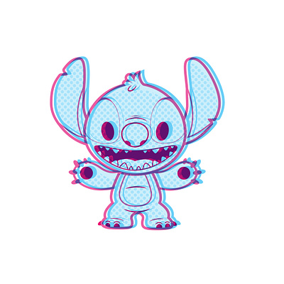 Stitch adobe illustrator character design cute disney illustration jerrod maruyama jmaruyama kawaii vector