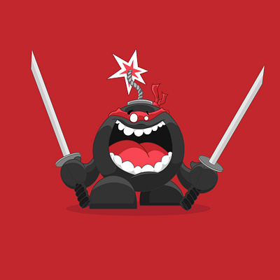 Ninja Bomb! adobe illustrator character design illustration vector