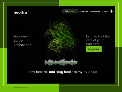 Neoitra - Voice Assistant animation app branding design green ill illustration typography ui uiux ux webdesign
