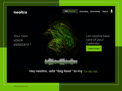 Neoitra - Voice Assistant animation app branding design green ill illustration typography ui uiux ux webdesign