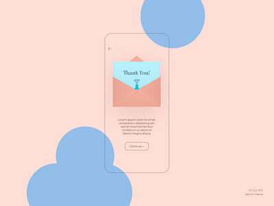 Daily UI #77: Thank You blue cta button dailyui dailyuichallenge day 77 flowers graphic design illustration minimalist mobile design neumorphism orange outline peach simple clean interface thank you card typography ui uiux uxui