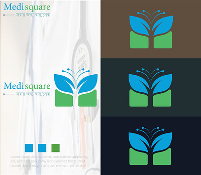 MEDI SQARE HEALTH CARE LOGO 3d animation branding design graphic design illustration illustrator logo modern motion graphics typography ui ux vector