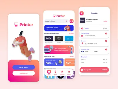 Printer App Concept app branding design digital ui ux
