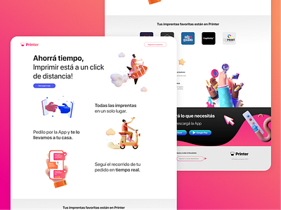 Printer Landing Page Concept branding design digital landing landing page ui ux website