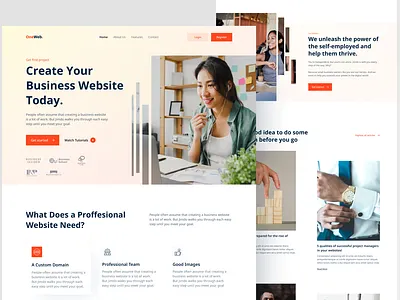 OneWeb Landing Page branding business design landing page popular simple smooth tranding ui