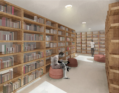 Library Render design interior design ps render