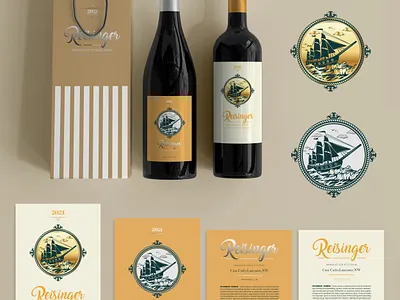 Flagship bottle design for the company REISINGER graphic design logo