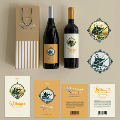 Flagship bottle design for the company REISINGER graphic design logo