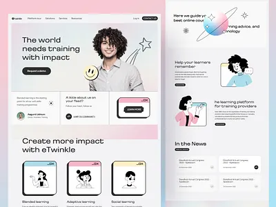 Twinkle | E-Learning Website Exploration ❤️🔥 course e learning edtech education education website landing page learning management system mentor online class online learning online school study teaching web website