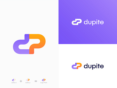 Dupite,Modern d+p Logo abstract advertising logo app logo bio technology brand identity branding business logo company corporate digital agency ecommerce gradient illustration logo marketing logo modern d modern logo startup tech logo visual identity
