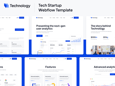 Presentation - Technology Webflow Template b2b b2c cloud home homepage landing landing page landingpage saas software startup tech tech startup template web app web design webdesign webflow website