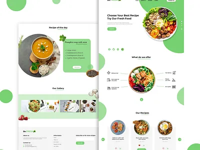 Be Fresh - Food Recipe Website cooking food graphic design healthy recipes ui ux website