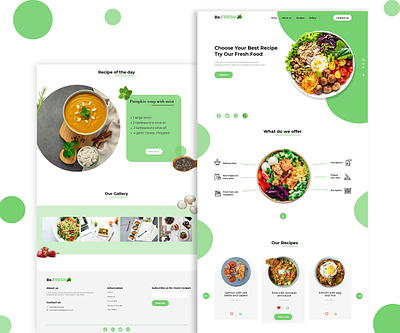 Be Fresh - Food Recipe Website cooking food graphic design healthy recipes ui ux website