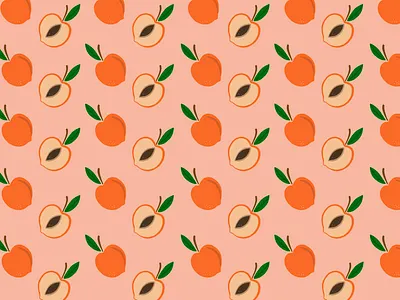 I got my peaches out in Georgia Pattern Illustration (Wallpaper) branding creative design designer designinspiration draw drawing dribbble fruit graphic illustration illustrator orange pattern peach peaches print procreate vector wallpaper