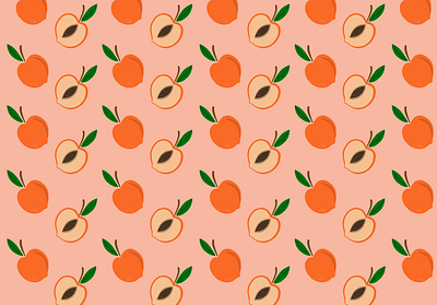 I got my peaches out in Georgia Pattern Illustration (Wallpaper) branding creative design designer designinspiration draw drawing dribbble fruit graphic illustration illustrator orange pattern peach peaches print procreate vector wallpaper