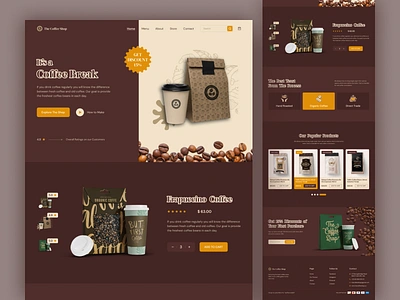 Coffee Beans Landing Page beans cafe cappucino coffee coffee beans coffee shop website cold brew coffee design ecommerce ecommerce website espresso food home page landing page restaurant shop the coffee shop ui web design website