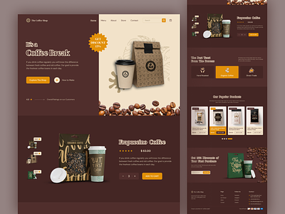 Coffee Beans Landing Page beans cafe cappucino coffee coffee beans coffee shop website cold brew coffee design ecommerce ecommerce website espresso food home page landing page restaurant shop the coffee shop ui web design website