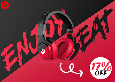 BEATS HEADPHONE Poster! adobe adobe illustrator adobe photoshop banner branding design flat design graphic graphic design graphics logo online poster poster