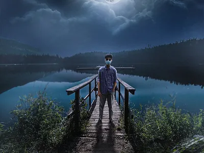 PROJECT: LONELY NIGHT adobe photoshop art artist digitalart fantacy photo manipulation photo montage