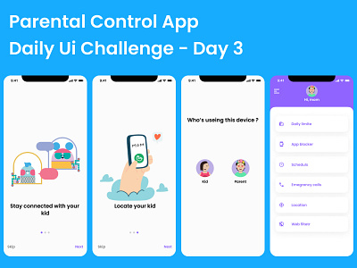 Parental Control App ui design ui ui design uitrends uiux uiuxdesign ux ux design