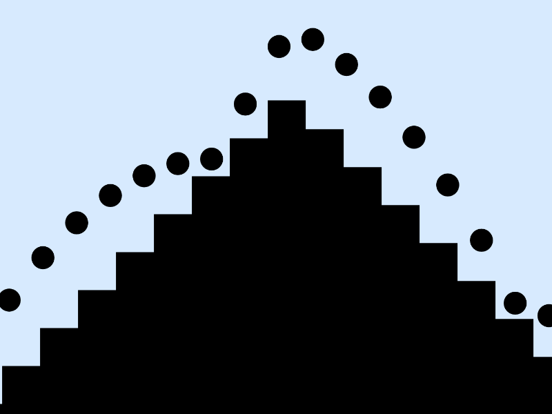 Bouncy Mountain ⛰️ abstract animation generative javascript loop tinycode