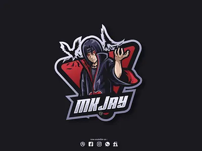 Uchiha Itachi Mascot Logo Design akatsuki design esports esportslogo itachi logo logo design mascot mascotlogo naruto sharingan uchiha itachi