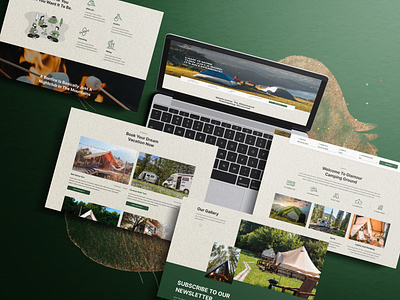 GLAMOUR CAMPING - Camping - Website camping camping design camping landing page camping logo camping web design camping website camping website design camping websites design ecommerce website graphic design illustration landing page logo shopify typography ui ux web website