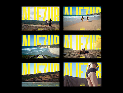 Aljezur branding graphic design horizon line movie type yellow