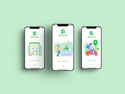 Newcharoen Pharmaceutical Delivery App app graphic design ui