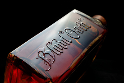 Blood Oath Bourbon - Embossed Glass bottle bourbon custom design embossing packaging spirits whiskey