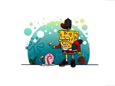Sponge Bob with a style for prints art bball branding design garry graphic design illustration print spongebob style ui vector