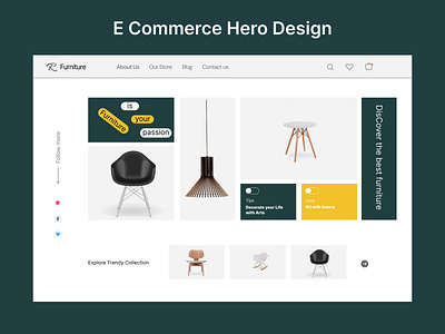 E-Commerce Header brand commerce e e commerce graphic design product sell ui ux vector art website
