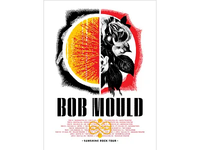 Bob Mould Tour Poster collage concert poster design gigposter graphic design illustration poster design print screen print screen printed screenprint tour poster typography