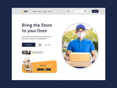 Food delivery website header banner delivery design food graphic design header hero ui vector art