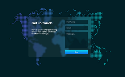 Contact Us Form contact us form glassmorphism ui