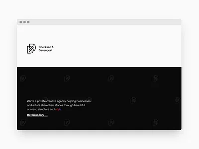 Doerksen & Davenport / Website agency branding minimalism website