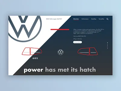Volkswagen GTI website branding dailyui dailyux design illustration ui uidesign uxdesign