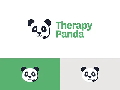 Therapy Panda Logo animal design green identity logo mark mic microphone panda symbol therapy