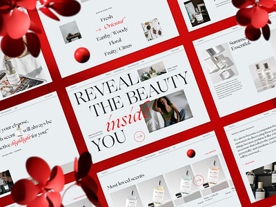 Website UI for Niche Perfume Store aroma beauty case study clean ecommerce fragrance interacton interface perfume red scent shop typography ui uiux ux web web design website