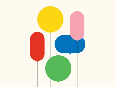 Balloons balloons design greeting card illustration pattern stationery vector