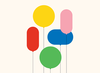 Balloons balloons design greeting card illustration pattern stationery vector